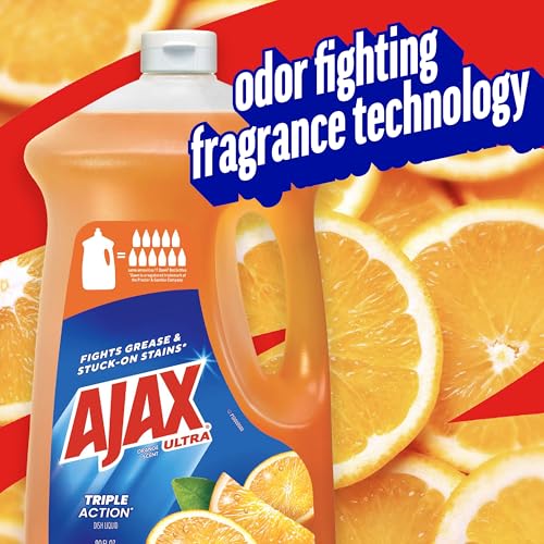 Image of Ajax Ultra Liquid Dish Soap Orange Scent, Triple Action, 90 fl oz Bottle