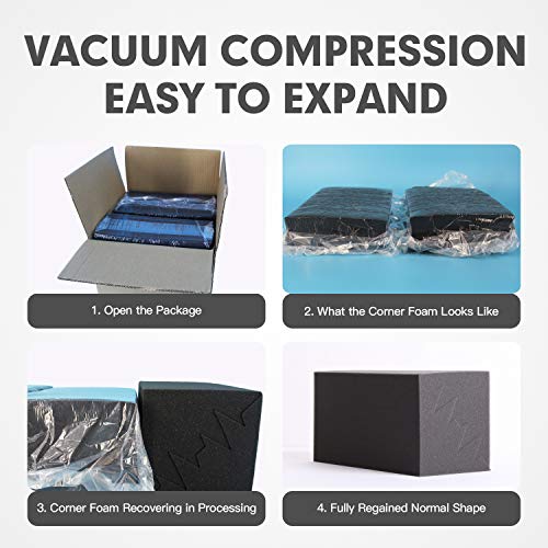 Image of 8 Pack - Bass Traps Acoustic Foam Corner, 8''x8''x12'' Black Bass Traps Corner Studio Foam, High Density and Fire-Proof Acoustic Panels Recording Studio Acoustical Treatments