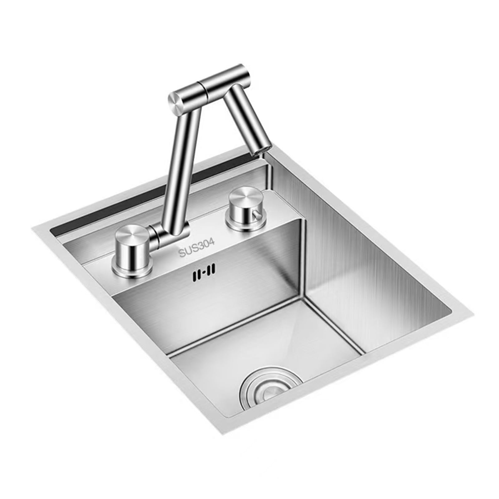 Robinet utilitaire pliable et escamotable gain de place pour évier caché en inox