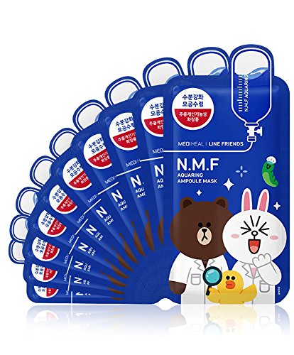 MEDIHEAL Line Friends N.M.F Aquaring Ampoule Mask Pack of 10