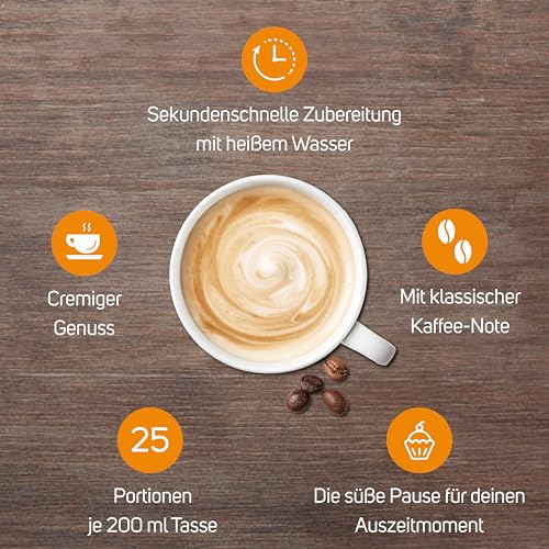 KRÜGER KRÜGER Family Cappuccino Classico, aromatisiertes Getränkepulver mit löslichem Bohnenkaffee, koffeinhaltig, 500 g Beutel - Zusatzansicht 4 | Cappuccino