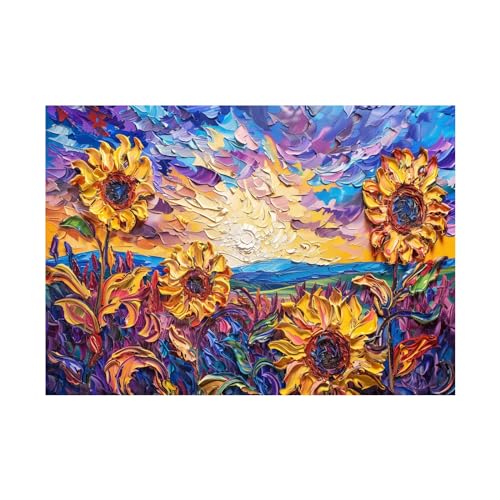 Art mural grand tournesol 80x120cm : affiche décoration murale