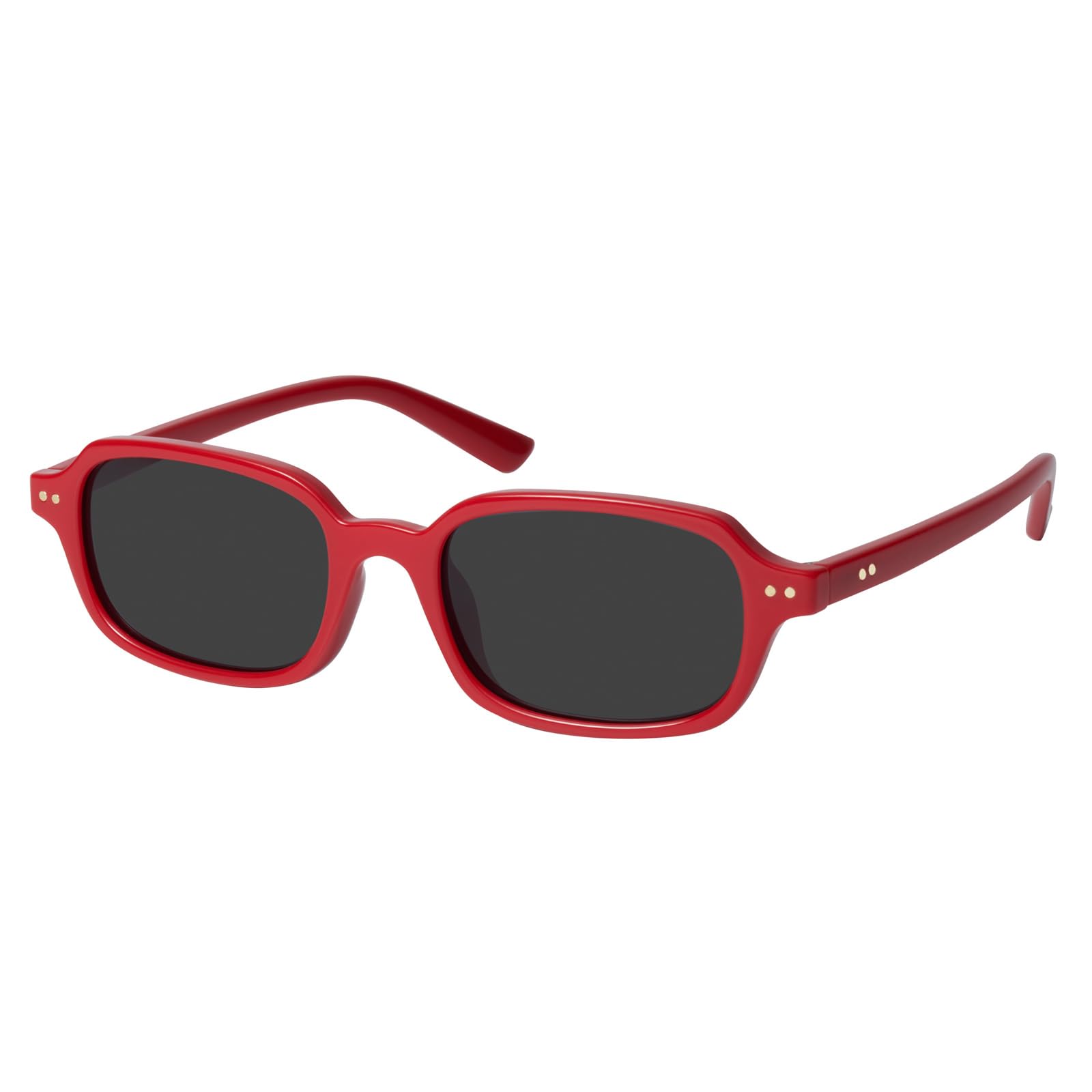 mosanana Trendy Retro Rectangle Sunglasses for Women Small Narrow MS52592