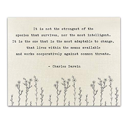 Charles Darwin Inspirational Quotes Wall Art Decor ,