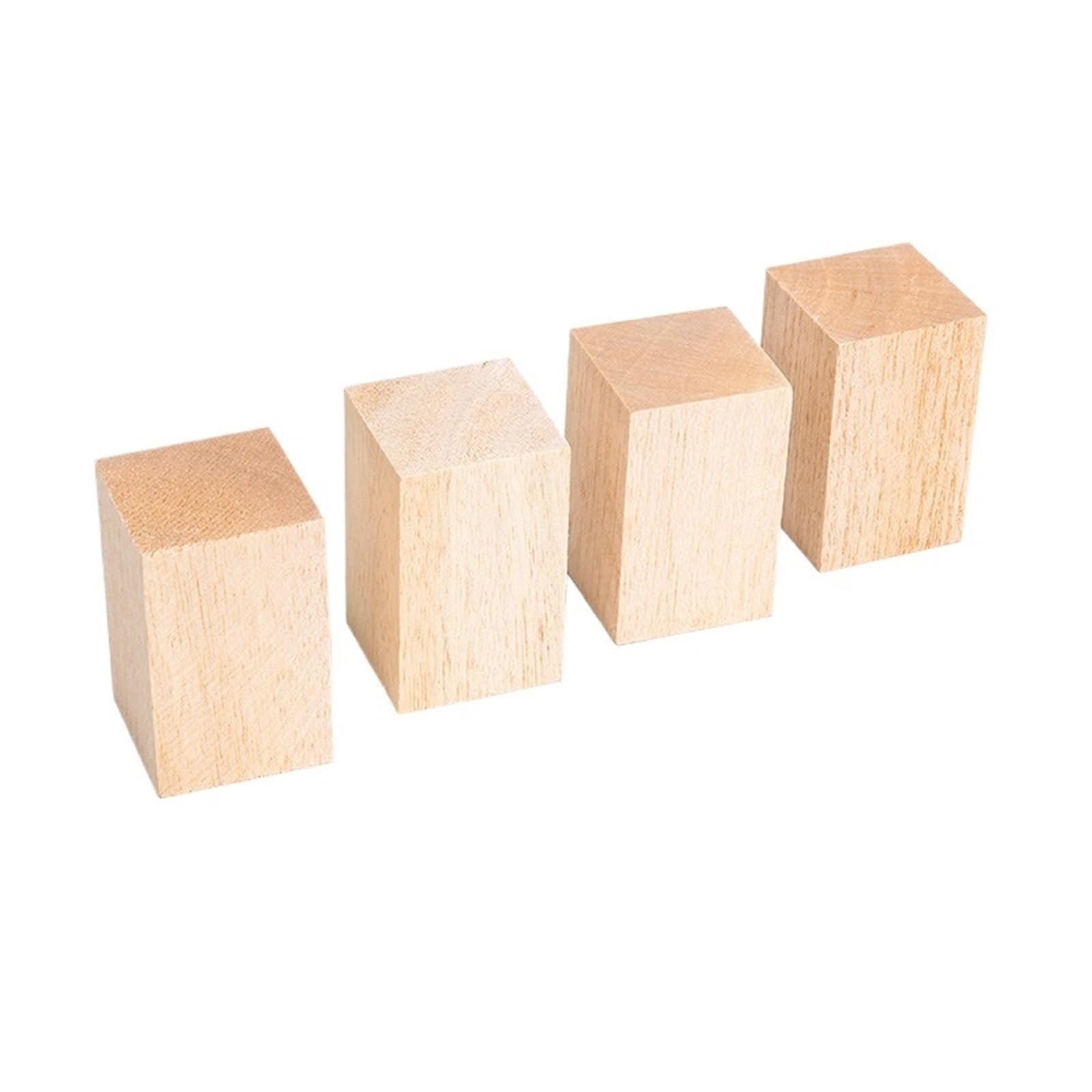 MRVAKDYDI Basswood Carving Blocks, Unfinished Basswood Carving Blocks Multiple Sizes for Craft(50x50x80mm 4Pcs)