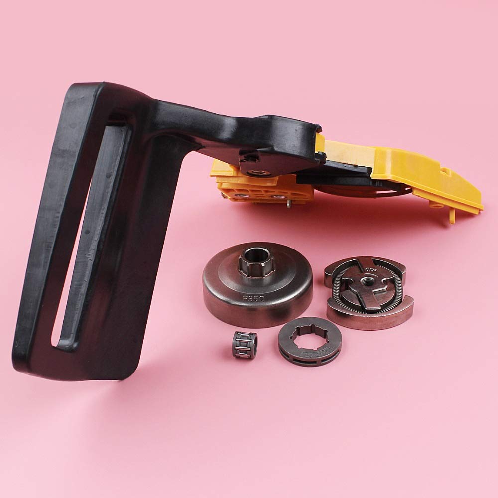 HAOHAO Freno de la Cadena del Embrague Cubierta de la manija del Juego de batería for el Socio 350 351 Motosierra Repuesto 3/8 Paso 7 Dientes 19mm ID cojinete de Agujas Kit