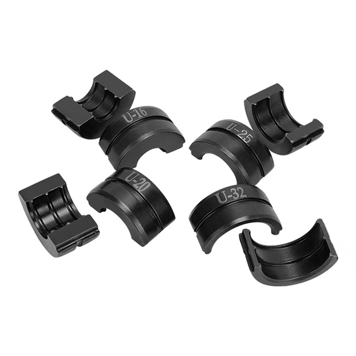 Ubric 4 sztuki U16-U32 szczęk zaciskowych, wkładka do szczęk zaciskowych U do 16 mm, 20 mm, 25 mm, 32 mm, szczypce zaciskowe, do ręcznego zaciskania rur miedzianych, rur ze stali nierdzewnej, włókna