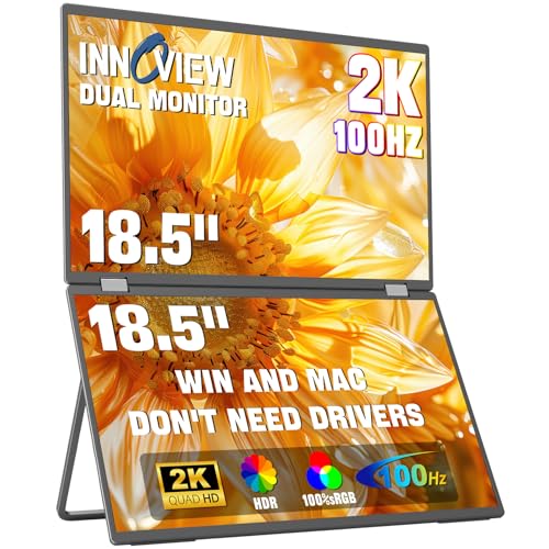 Amazon.co.jp: InnoView 18.5インチ 2K 100Hz デュアルポータブル