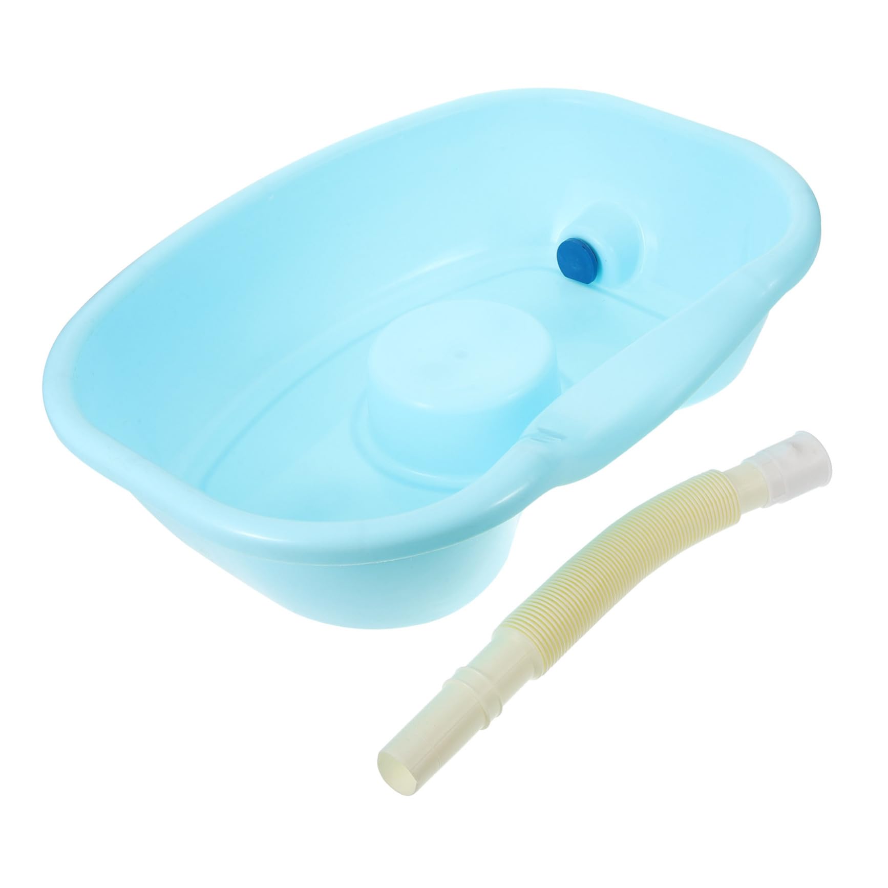 FRCOLOR Bacinella Lavacapelli Portatile in Plastica per Anziani e Letto, Lavaggio Chioma da Sdraiato Supporto per Collo e Spalle, Vaschetta Shampoo per Casa e Ospedale