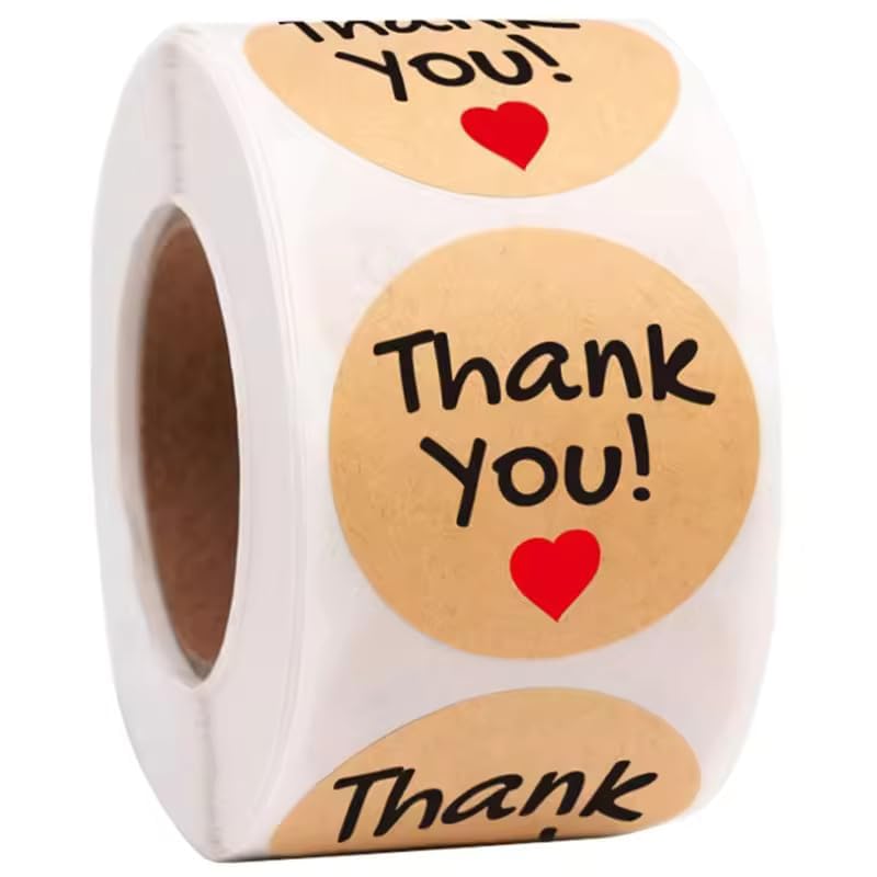 Image of 1000pcs Watercolor Thank You Stickers, Round Thank You Adhesive Sticker for Small Business Wedding Supplies Packing Stickers Gift Wrap (2, Thank You Stickers)