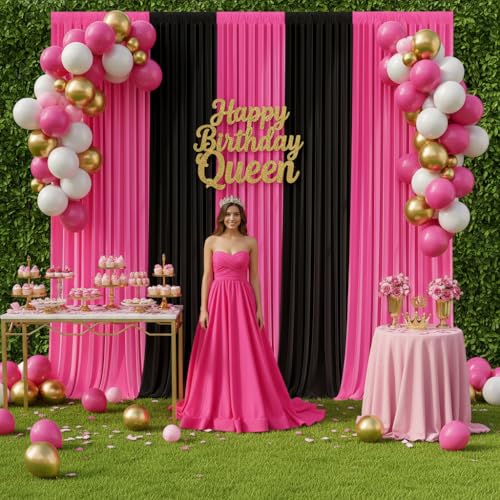Fondo negro y rosa 10x7FT para fotografía de eventos miniatura 1