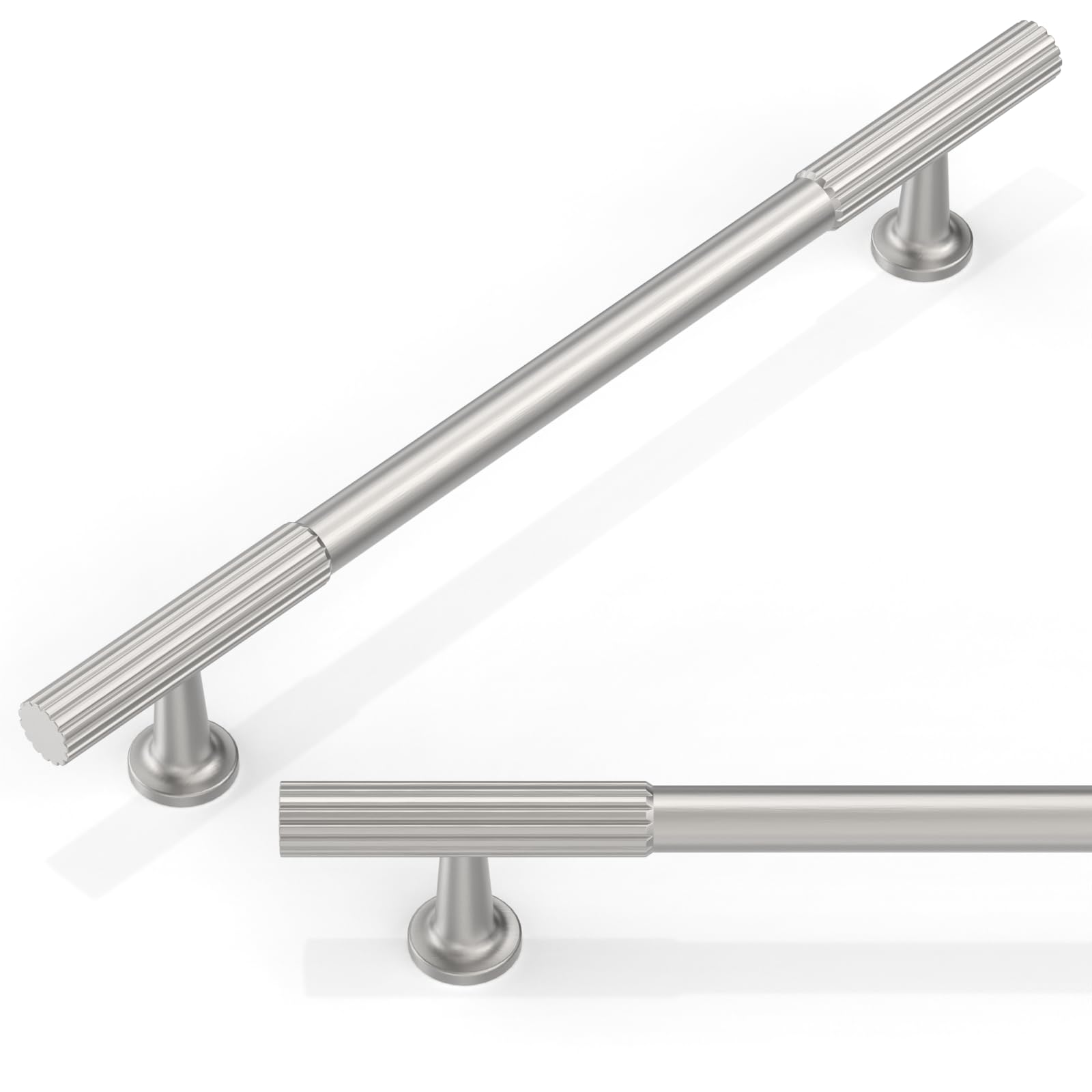 Talentedeco 10 Pack Brushed Satin Nickel Cabinet Pulls 6.3 Inch(160mm) Kitchen Cabinet Handles Cabinet Hardware for Drawer Pulls