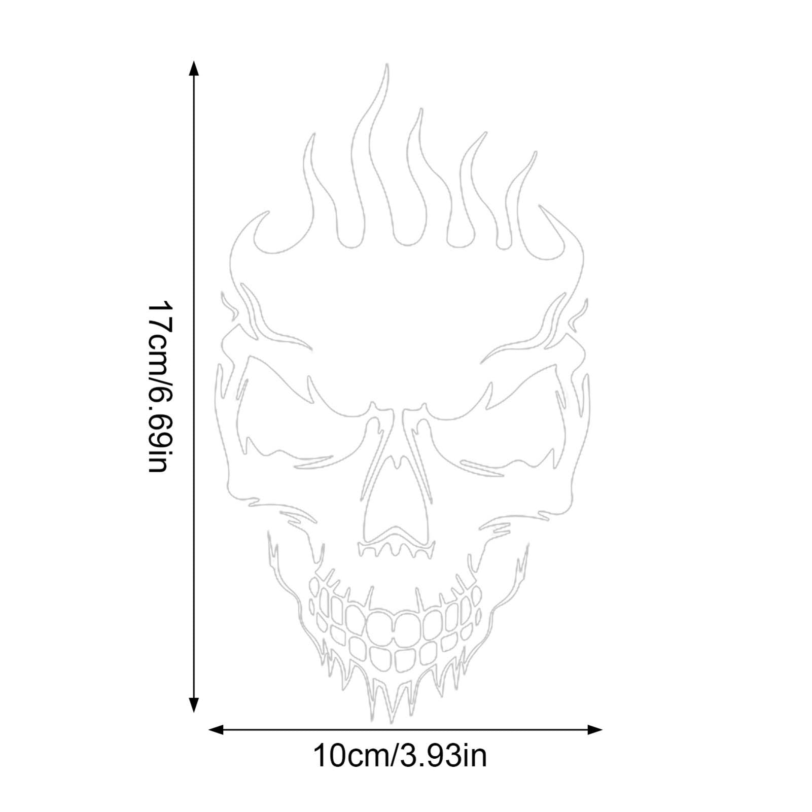 Lot De 2 Autocollants Gothiques Pour Montant De Porte - Motif Tête De Mort - Protection Contre Les Rayures - 50x25 Cm - 8