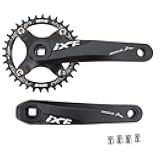 DJC MTB Crankset Square Tapered Hole 104BCD with Chainring 32 34 36 38T 170mm 175mm Bike Crankset Aluminum Black red