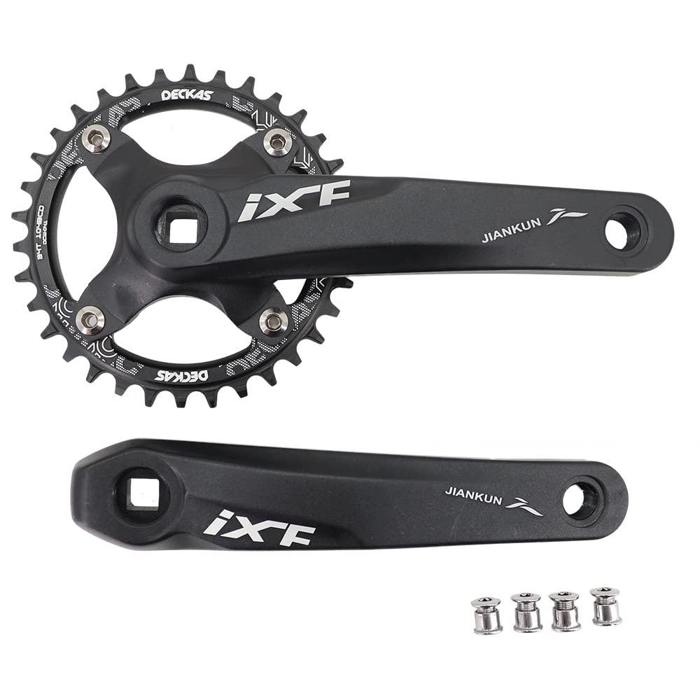 DJC MTB Crankset Square Tapered Hole 104BCD with Chainring 32 34 36 38T 170mm 175mm Bike Crankset Aluminum Black red