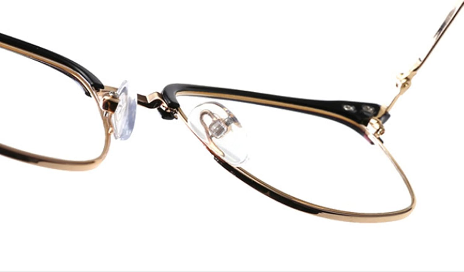 Shiratori Vintage Retro Half Frame Horn Rimmed Optics 43mm Clear Lens Glasses - Image 4