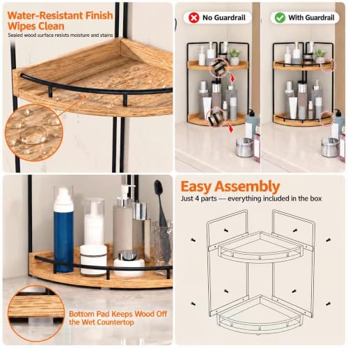 Image of Dorhors Corner Bathroom Counter Organizer,Vanity Countertop Storage Shelf