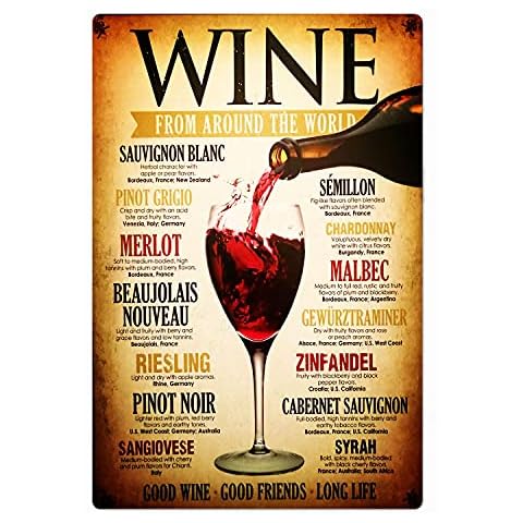 Abaysto Wine metal sign Tin Sign Plaque Poster Wall Art Decoration for Cafe Bar Restaurant Pub 20x30cm Cover