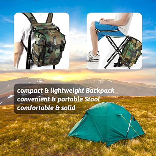 Camping Stool, Portable Folding Stool, Big Capacity Collapsible Lightweight BBQ Fishing Chair with Picnic Bag, Seat for Outdoor, Hiking, Travel, Beach