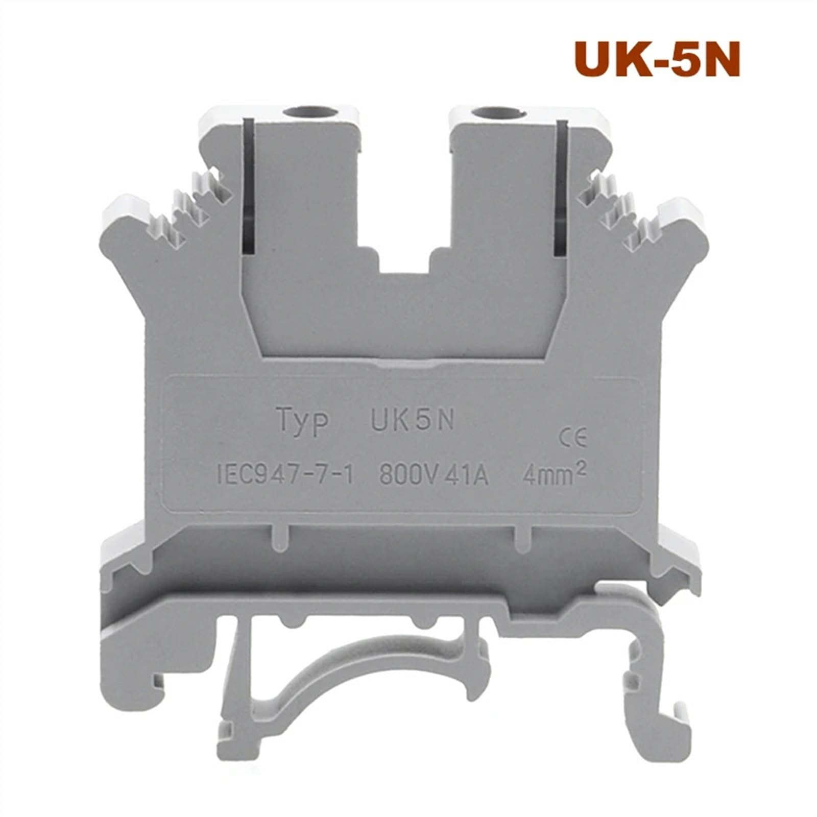 UK Din szyna uniwersalne bloki zacisków śrubowych Morsettiera 2.5B/3/5/6/10/16N/35 elektryczne złącza kablowe mosiądz Bornier (szare, UK-35 (1 szt.)