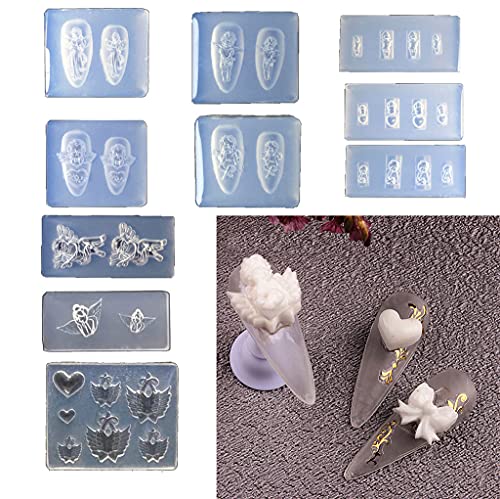 AniYY Harzformen, Engel-Serie, Nagelornamente, Harzform, DIY-Nagelkunst-Dekorationen, Silikon-Formen für Kunstharz, DIY… – Bild 8