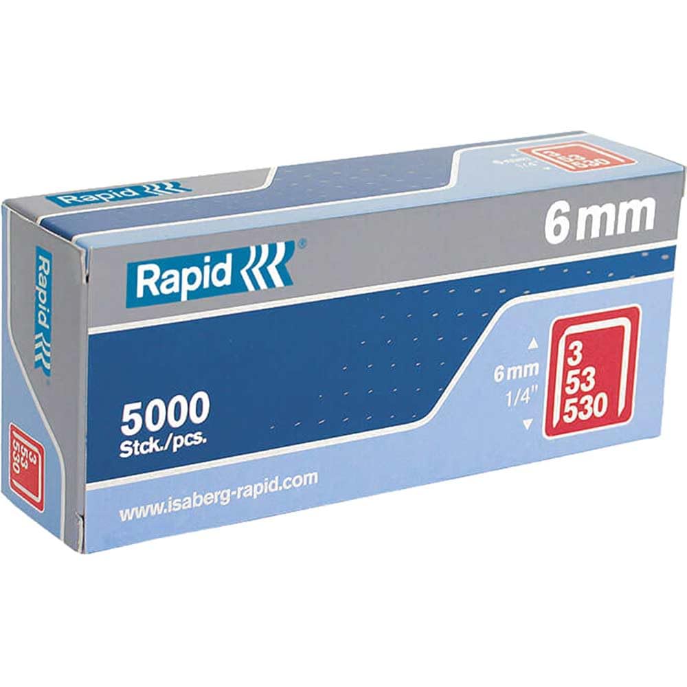 Rapid Black High Performance Staples, No.53, Leg Length 6 Mm, 11856250-5000 Pieces