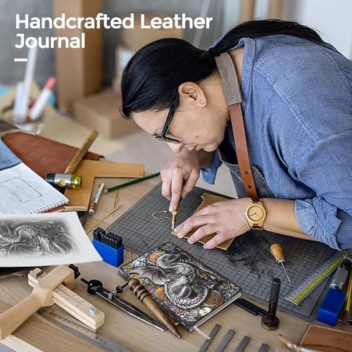 Leelavanti 3D Dragon Embossed Leather Journal Notebook β Vintage A5 DND Diary, 200 Pages, Travel Writing Notebook, Gift for Men Women 4