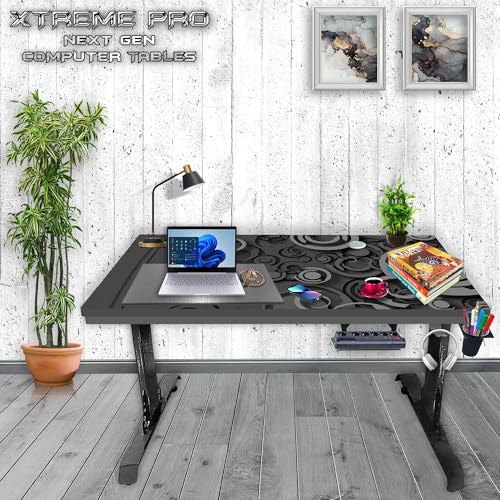 Image of Xtreme PRO Direct Theme Printed Computer Desk for Gaming, Work & Study. Large for PC, Dual Monitors, iMac, and Laptops. Metal & Engineered Wood. Black Stand Desk. 4 Feet-XPB4 (XPB425-CT-27)