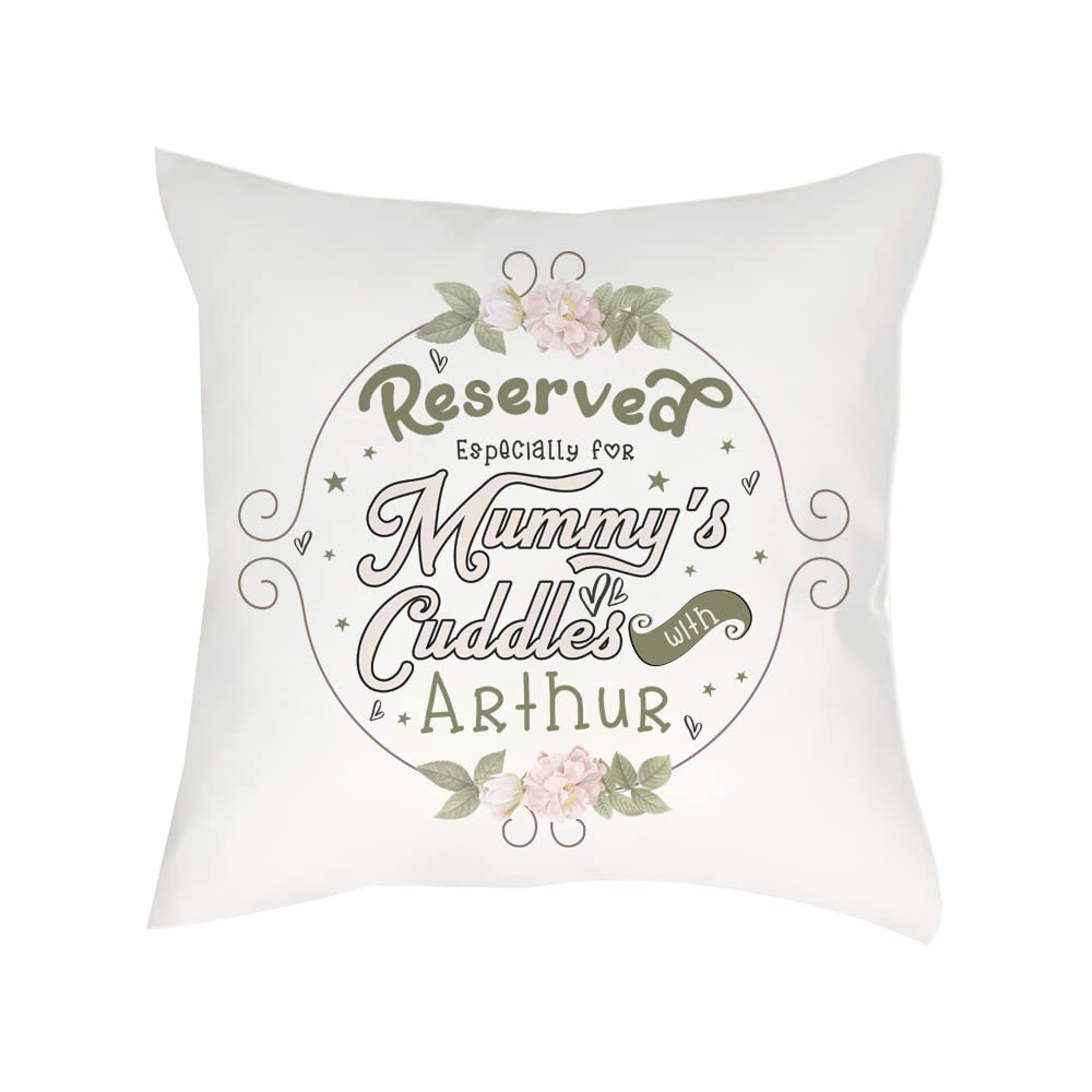 Getagift Mothers Day, Personalised Reserved for Mummy's Cuddles Christmas, Birthday, Mummy Cuddles Pillow Sofa decor Home Décor, Satin Throw Pillow/Cushion. (Satin Cushion Cover With Insert)