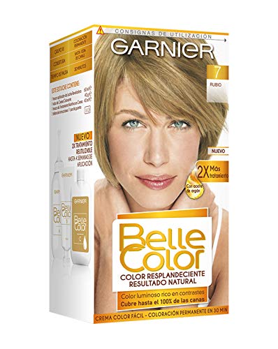 Garnier Belle Color Coloración de aspecto natural y cobertura completa de canas con aceite de jojoba y germen de trigo - Rubio 7