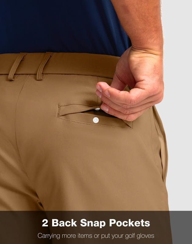 Men's Golf Shorts with 5 Pockets 11" Inseam Stretch Quick Dry Casual Work Dress Shorts for Men - Image 4