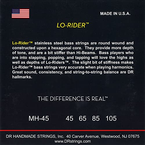 DR String MH-45 Low Rider Jeu de cordes pour guitare basse - Les Beatles, Paul McCartney, John Lennon, RIngo Starr, George Harrison DR String MH-45 Low Rider Jeu de cordes pour guitare basse – Image 4