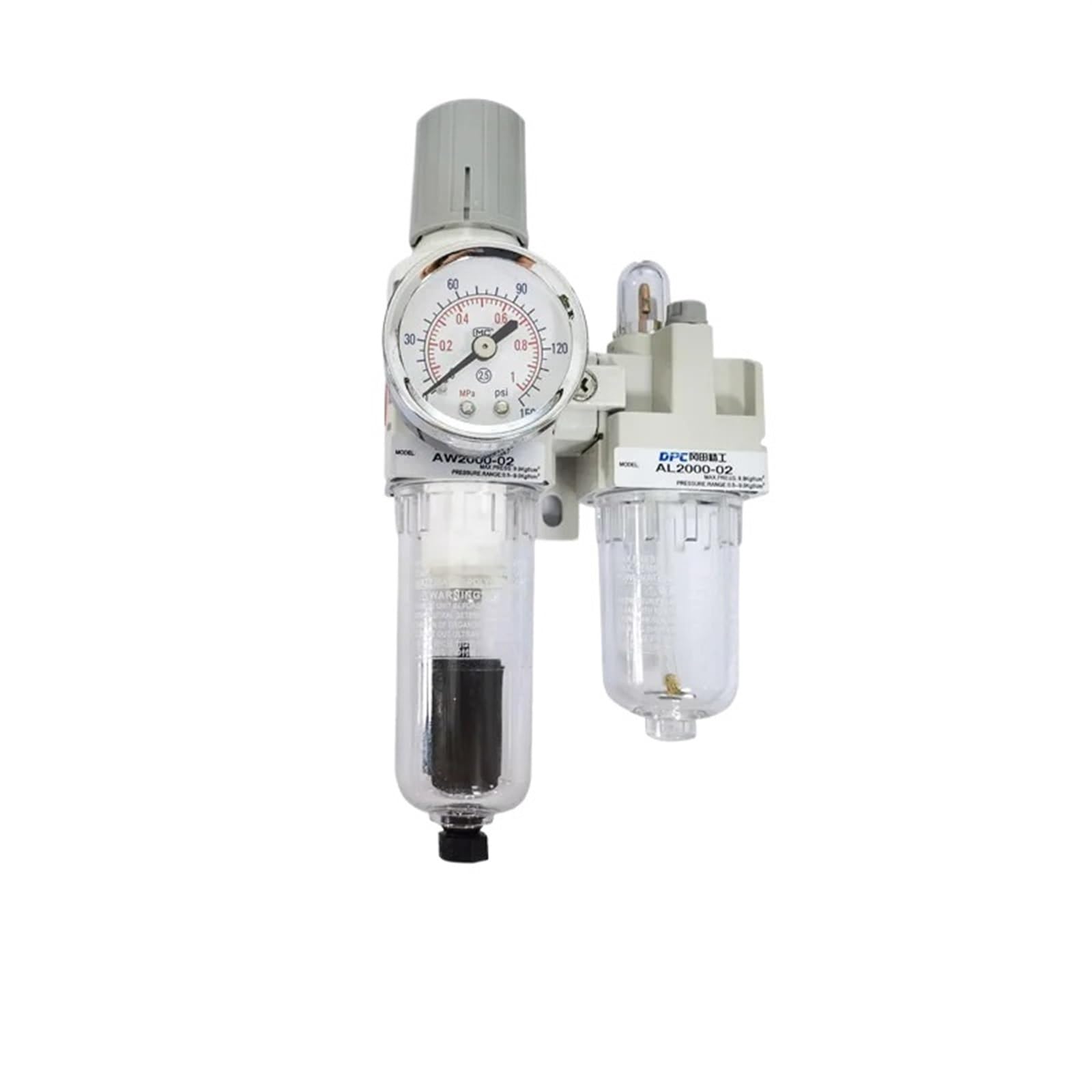AC2010-02 AC2010-02D Filtry powietrza do opon Regulator ciśnienia separator wody olejowej Ręczny drenaż pompa zasilająca filtr sprężarki(miedź i Pc4-02, AC2010-02D)
