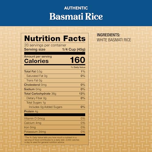 Image of Royal - Naturally Aged Authentic Long Grain Indian White Basmati Rice, 2 lb (Pack of 2)