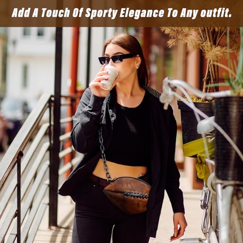 Football Shaped Crossbody Bag 9# Football Purse with Chain Strap, Sports Fan Handbag for Game Day & Streetwear4