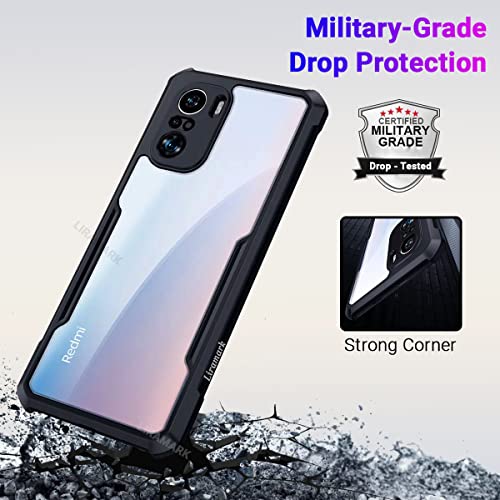 Image of LIRAMARK Transparent Clear Shock Proof Back Cover Case Designed for Redmi Mi 11X / 11X Pro / 11i / K40 / K40 Pro / K40 Pro Plus /Poco F3 (Black)