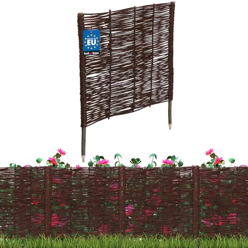 KOTARBAU® Beetbegrenzung aus Weide Weidengeflecht Garten Beeteinfassung für Blumen und Gemüse Rasenkanten 60 x 60 cm