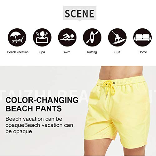 bigbigfamily Calções de banho para homem, calções de banho macios de secagem rápida - cordões ajustá