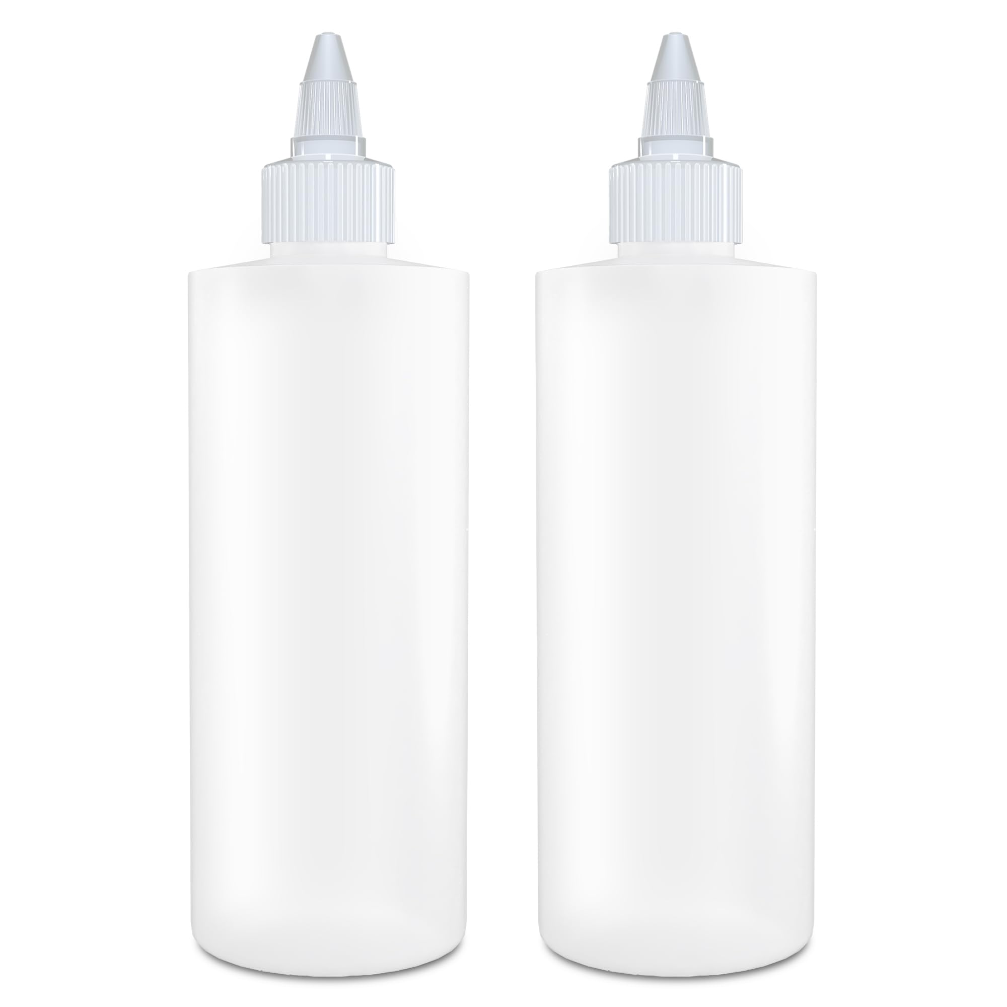 BRIGHTFROM Twist Top Applicator Bottles, Squeeze 8 OZ Empty Plastic Bottles, Refillable, Open/Close Nozzle - Hair Coloring/Multi Purpose (Pack of 2)