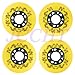 JCCHT 8-Pack 80mm, 76mm, 72mm 90A Inline Skate Wheels Indoor/Outdoor Inline Skate/Roller Skate/Hockey Blade Skating Replacement Accessories,Yellow,72mm