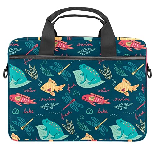 Sac ordinateur portable 13,3 pouces motif grenouille bleu