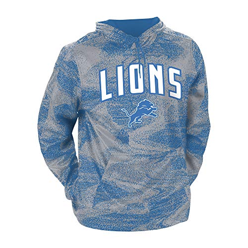 Zubaz NFL Men's All-Over Static Print Hoodie, Detroit Lions, Large