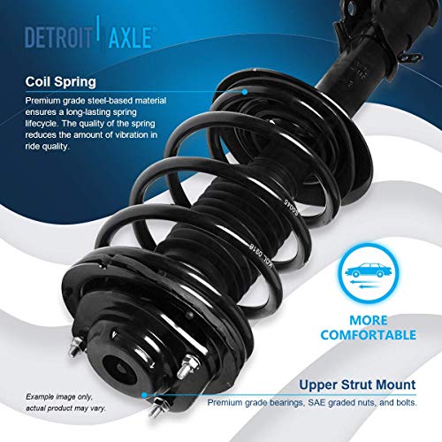 Image of Detroit Axle - Struts Shocks for 2001-2010 Chrysler PT Cruiser Complete Front Struts with Coil Spring Rear Shock Absorbers 2002 2003 2004 2005 2006 2007 2008 2009 Replacement Strut Shock Assembly