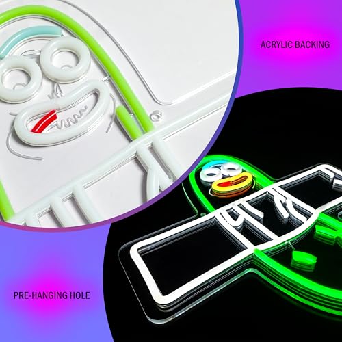 Image of Pickle Neon Sign Anime Rick LED Neon Lights for Wall Decor USB-Powered LED Sign Anime Decor for Man Cave, Bedroom, Game Room, Pickle Party