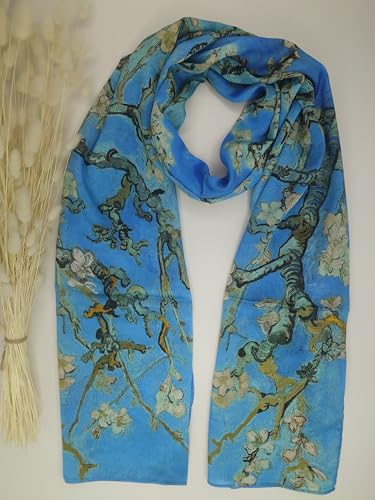 MutluHan Turkish Scarf - 100% Silk Floral Design | Sky Blue | Luxurious and Comfortable Women’s Scarf, Perfect for Gifts and Special Occasions, Suitable for Daily, Evening and Office Wear2