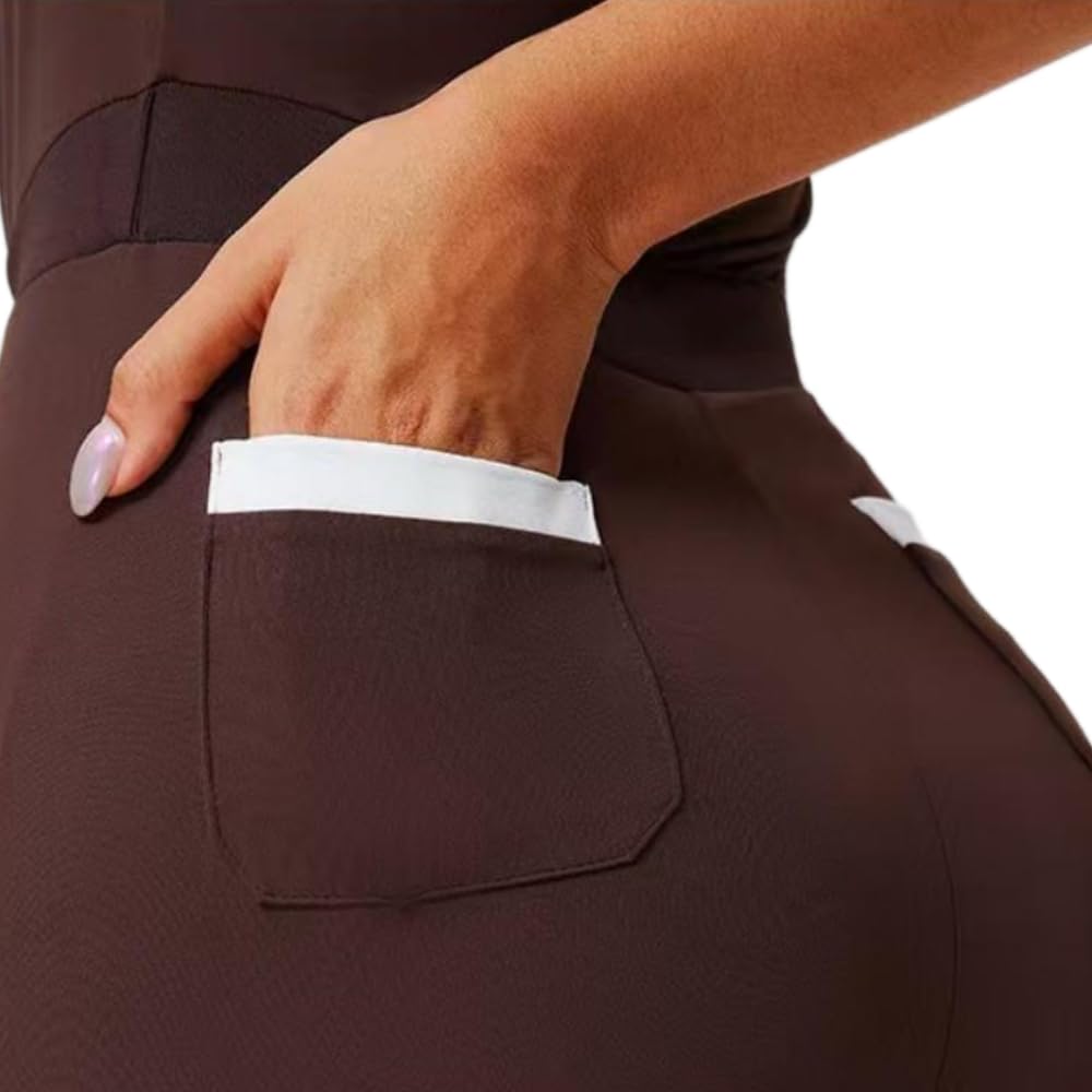 JJDFW – Combinaison de yoga ajustée printemps/été pour femme, pour la course à pied, le sport, le fitness, la pêche