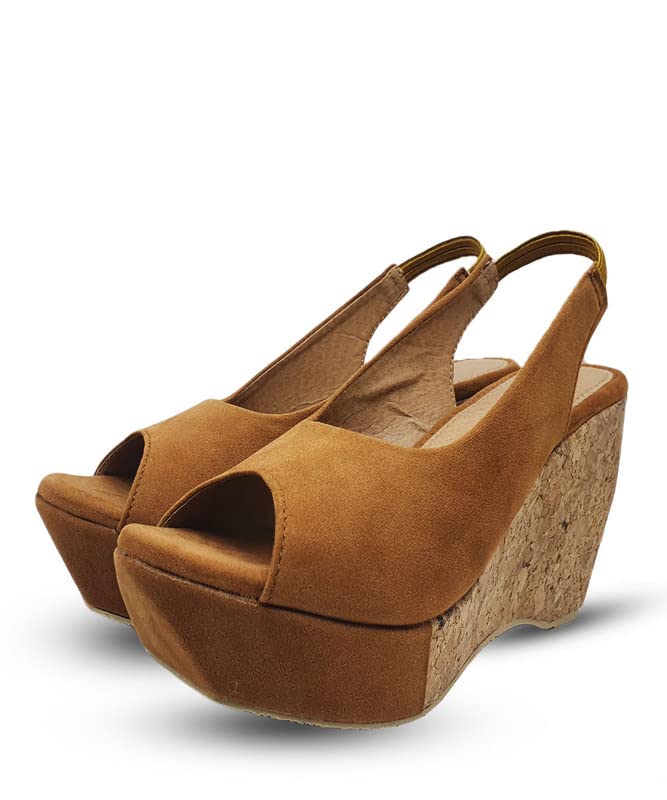 Digni Women Wedges Tan Sandal (B0BFRRLM37) Amazon Price History, Amazon Price Tracker