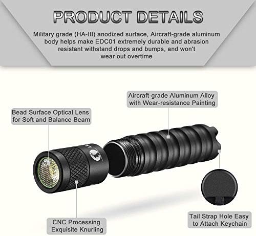 LUMINTOP EDC01 Keychain Flashlight - 120 Lumens, Waterproof - Image 5
