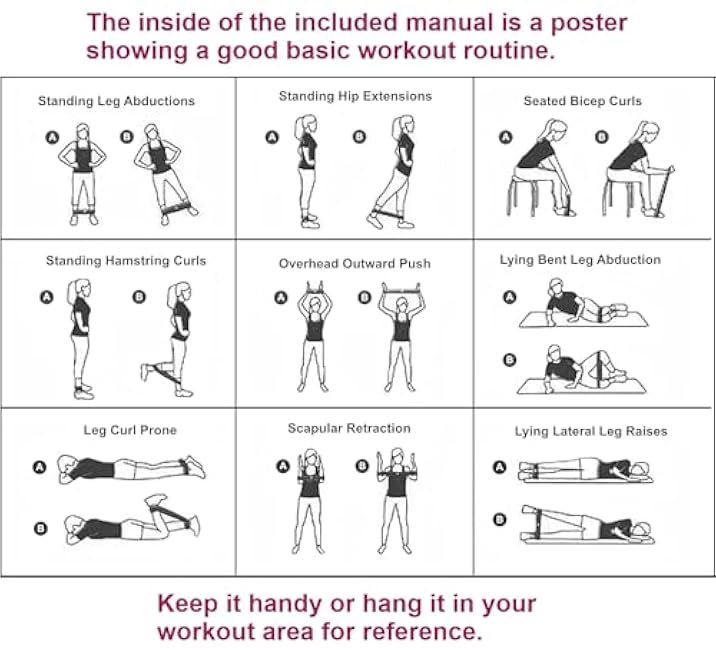 BodyForge Resistance Bands for Working Out for Women Men for Exercise Bands Resistance Bands for Legs Bands for Working Out Hip Thigh Glute Bands with Instruction Guide and Carry Bag, Set of 5