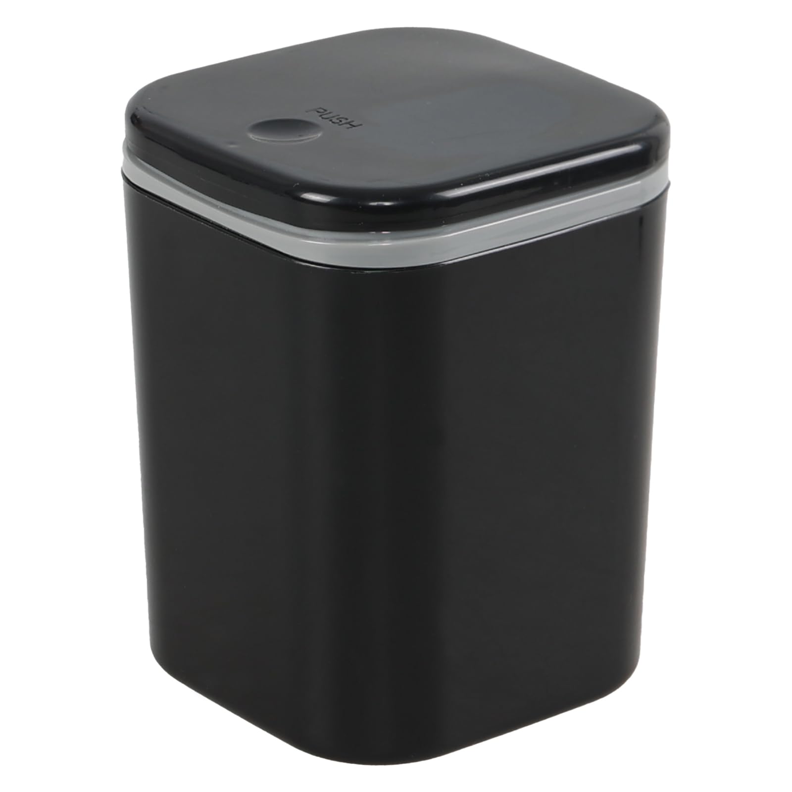 Cubo de basura mini de 2 litros negro con tapa de botón Gloreen 8